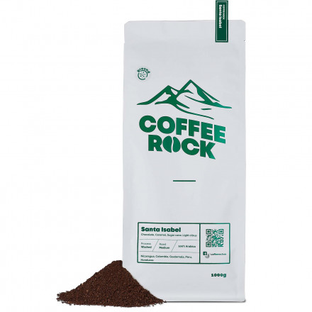 Кава Арабіка 100% Coffee Rock Купаж Santa Isabel (мелена під гейзерну кавоварку)